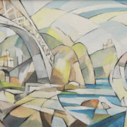 Ponte di Calignaia visto dal basso sulla scogliera – opera di Mario Gavazzi