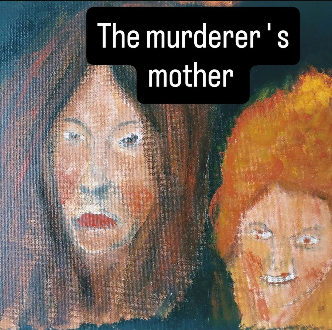 Un'opera d'arte figurativa contemporanea di straordinaria e inquietante potenza narrativa, firmata dal maestro Antonio Andreozzi e intitolata "La madre dell'assassino". Il dipinto mette in scena un duplice ritratto ravvicinato, dominato da un'atmosfera densa di tensione psicologica e dramma interiore. A sinistra, spicca un volto dai lineamenti allungati e severi, incorniciato da capelli scuri, il cui sguardo vitreo e le labbra scarlatte sembrano tradire un misto di sbigottimento e rassegnazione. Sulla destra emerge una seconda figura, dai capelli rosso fuoco e dall'espressione quasi grottesca e disturbante, che amplifica il senso di angoscia del racconto visivo. Andreozzi utilizza uno stile espressionista crudo ed essenziale: la stesura del colore, ricca e materica, asseconda la trama ruvida della tela, creando contrasti vibranti tra i toni freddi dello sfondo e le tonalità calde dei volti e delle chiome. Una tela di fortissimo impatto emotivo, che scava negli abissi della psiche umana e si impone come un pezzo di grande magnetismo per qualsiasi collezione d'arte contemporanea.